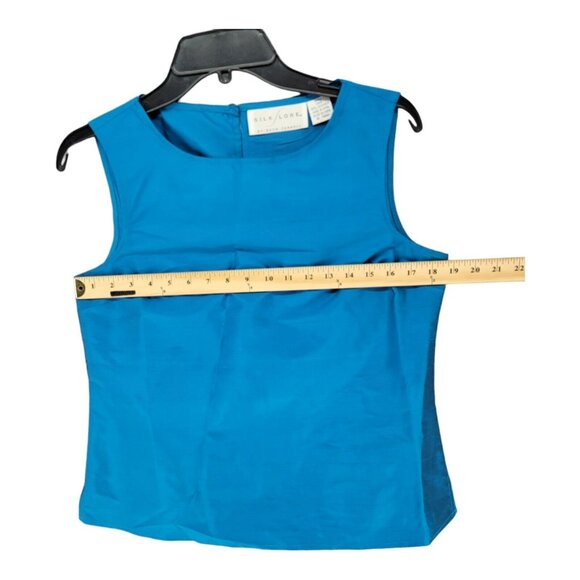 Silk Tank Top Shell Small 100% Silk Teal Blue - Picture 5 of 7